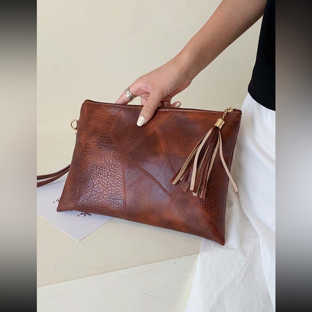 Women's Fashion Tassel Splicing Envelope Bag